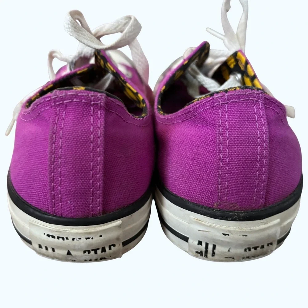 Converse All Star Sneakers Women's Sz 8 Purple Double Tongue Cheetah Print - Picture 6 of 8